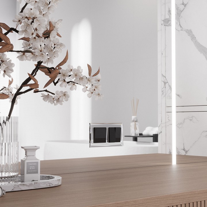 Выключатель двухклавишный без рамки werkel черный акрил w1120048