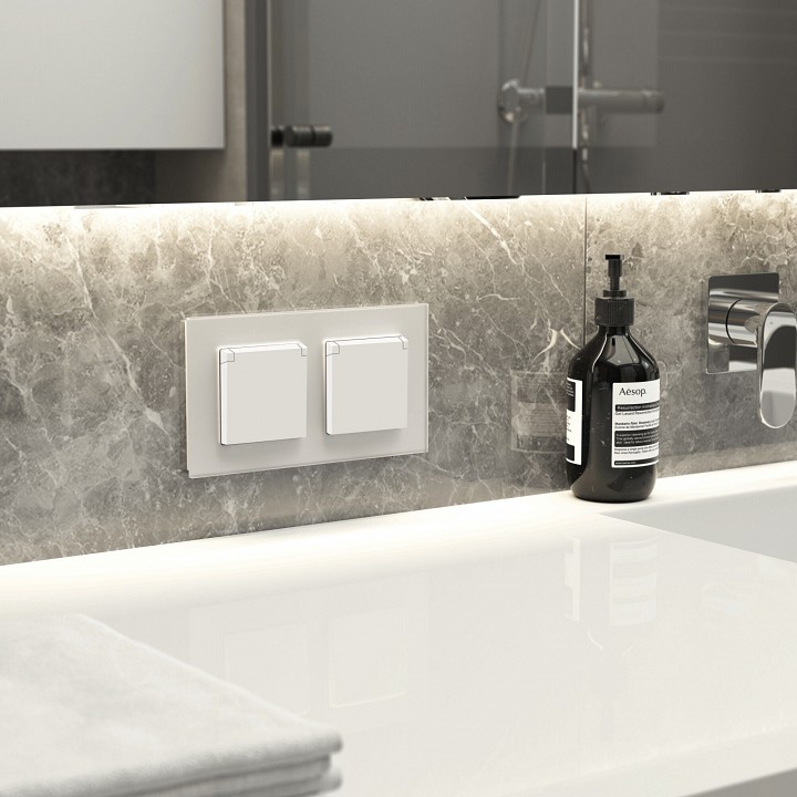 Рамка на 2 поста werkel senso (белый, Стекло soft-touch) w0023101