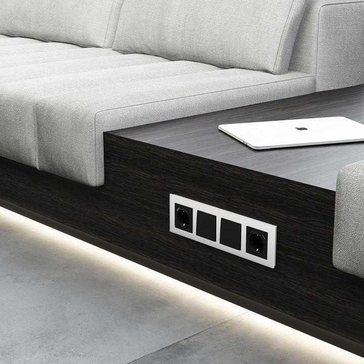 Рамка на 4 поста werkel senso (белый, Стекло soft-touch) w0043101