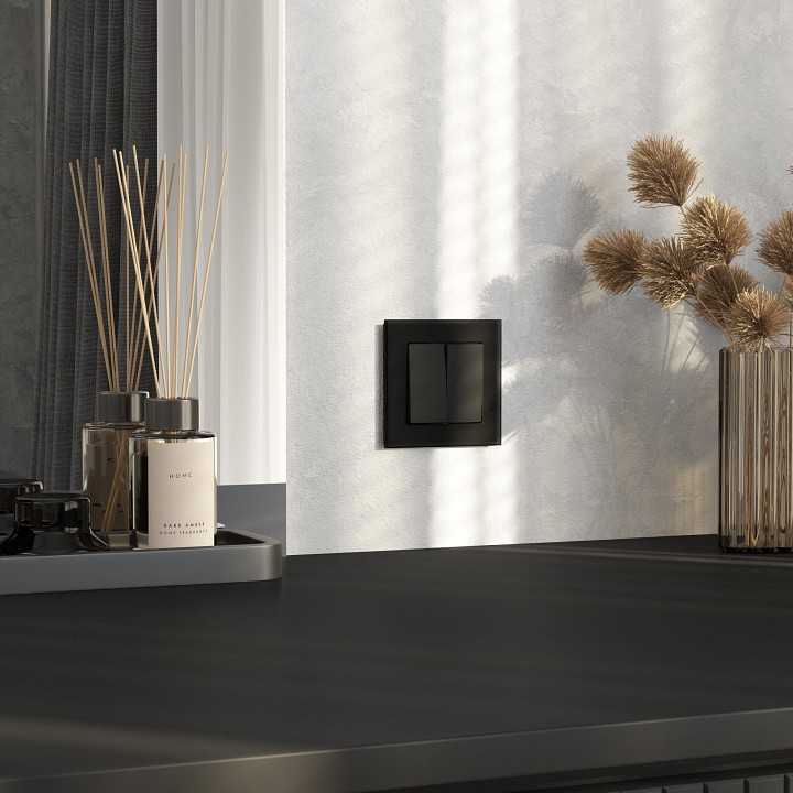 Рамка на 1 пост werkel senso (черный, Стекло soft-touch) w0013108