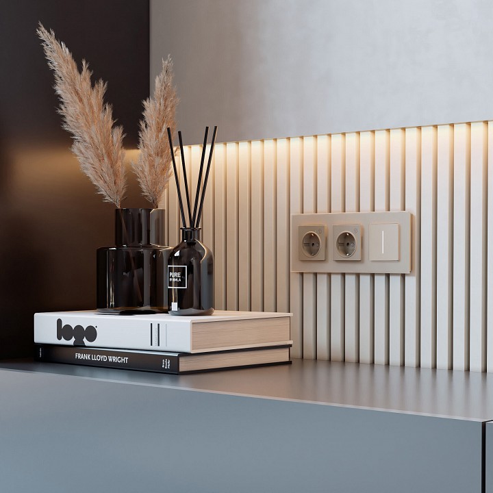 Рамка на 3 поста werkel senso (шампань, Стекло soft-touch) w0033111