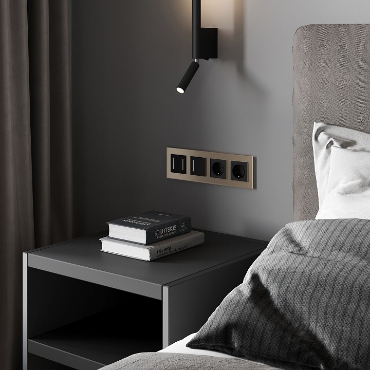 Рамка на 4 поста werkel senso (шампань, Стекло soft-touch) w0043111