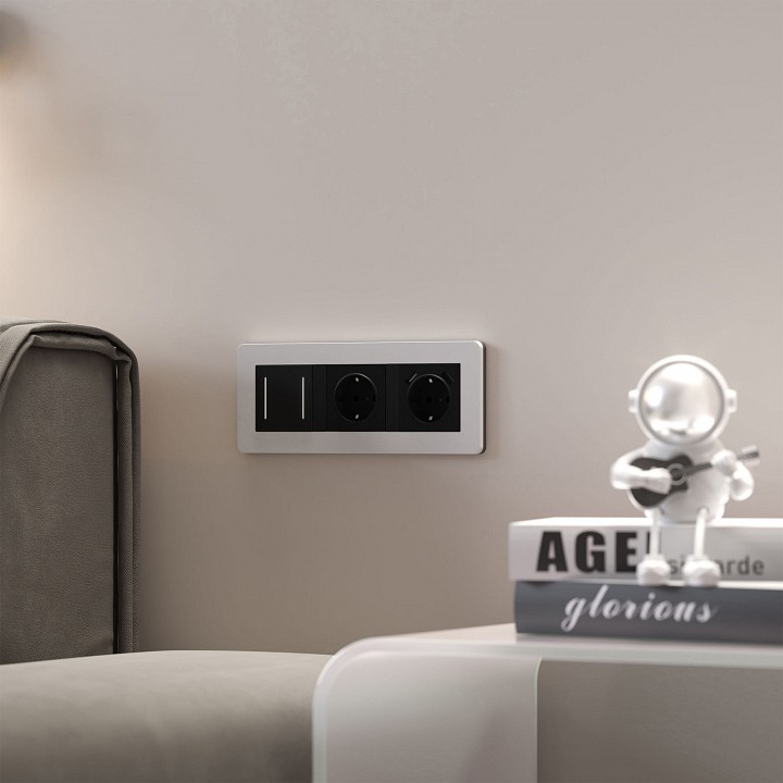 Рамка на 3 поста werkel split (белый/черный, Soft-touch) w0033068