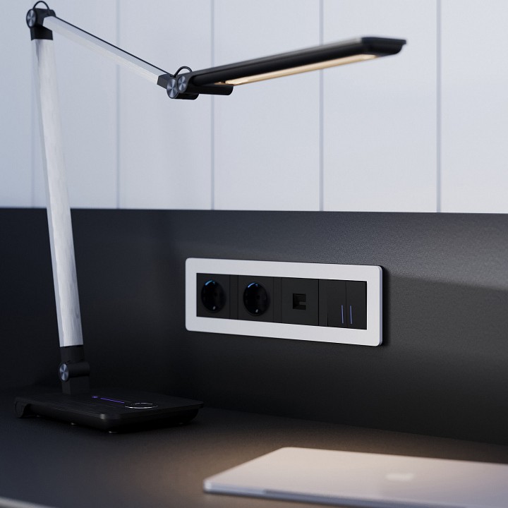 Рамка на 4 поста werkel split (белый/черный, Soft-touch) w0043068