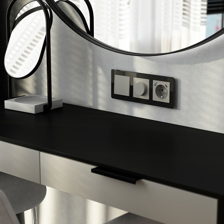 Выключатель проходной одноклавишный без рамки werkel дымчатый w1210004