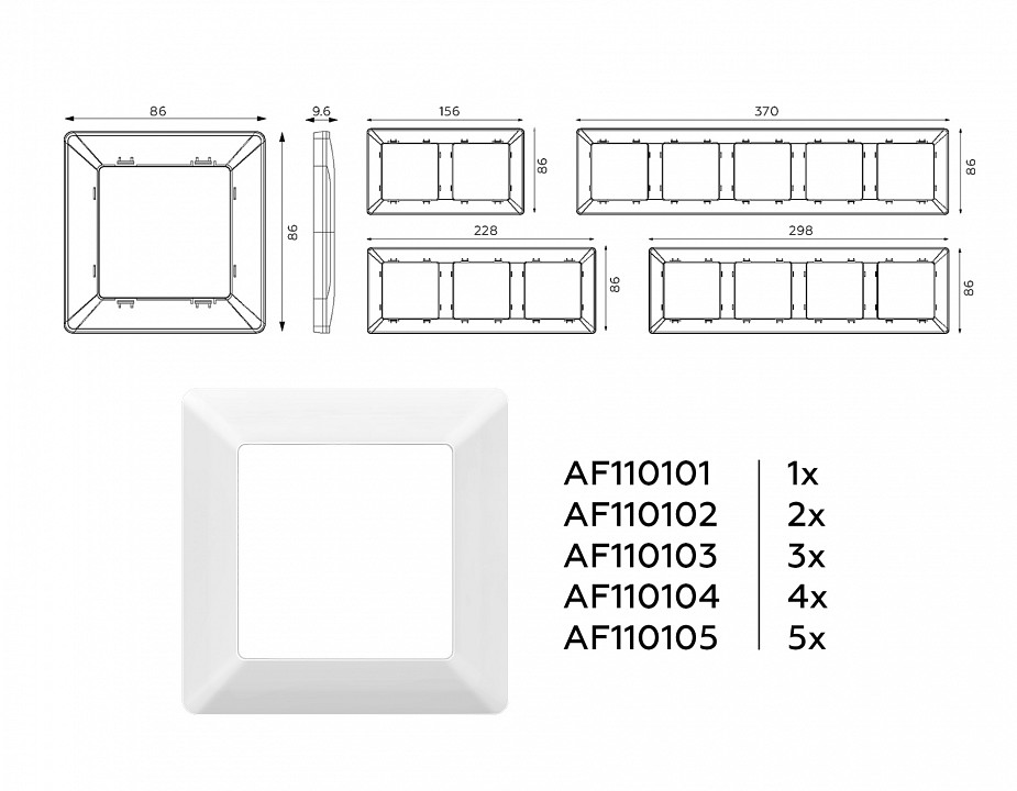 Рамка на 1 пост ambrella volt line af110101