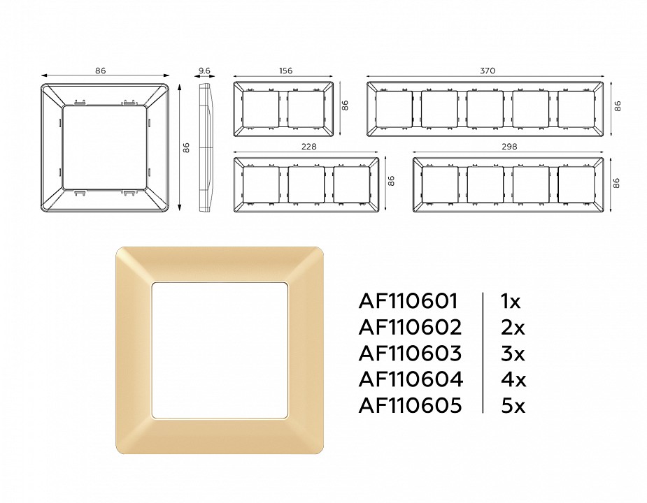 Рамка на 1 пост ambrella volt line af110601