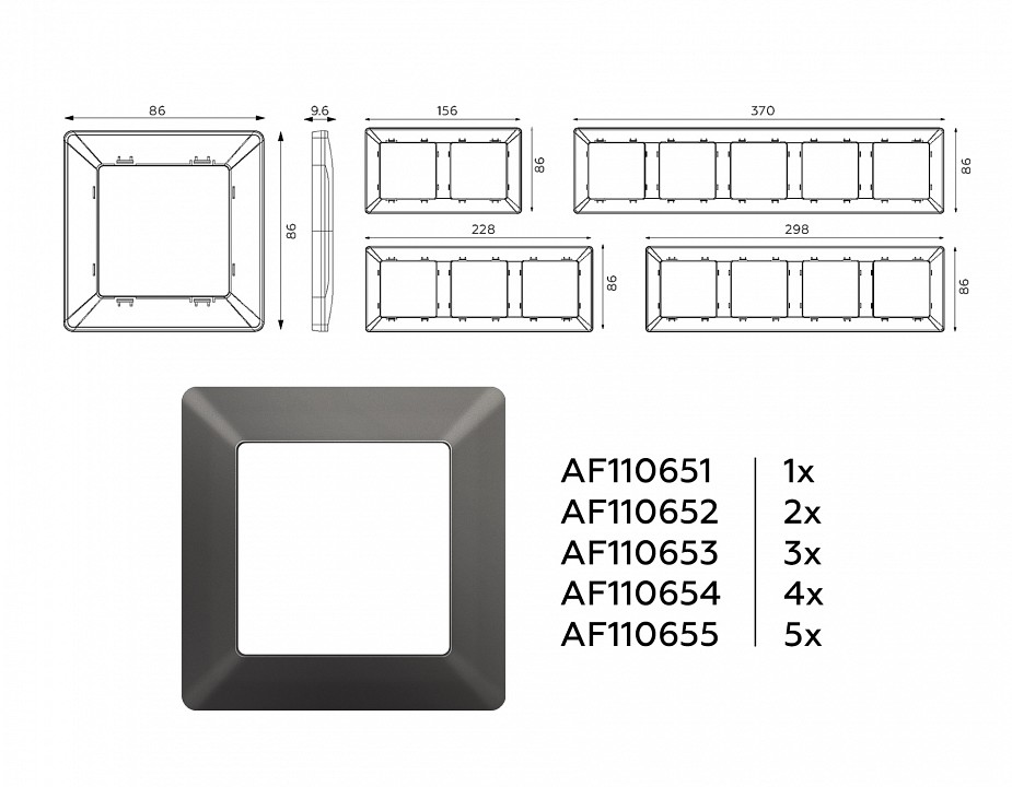 Рамка на 4 поста ambrella volt line af110654