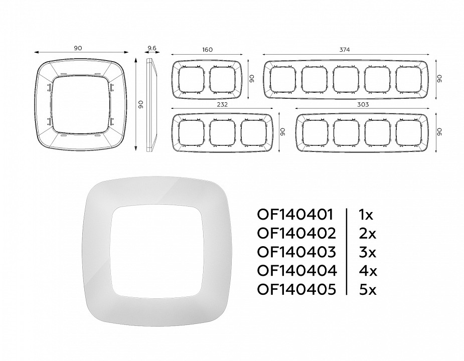 Рамка на 3 поста ambrella volt omega of140403