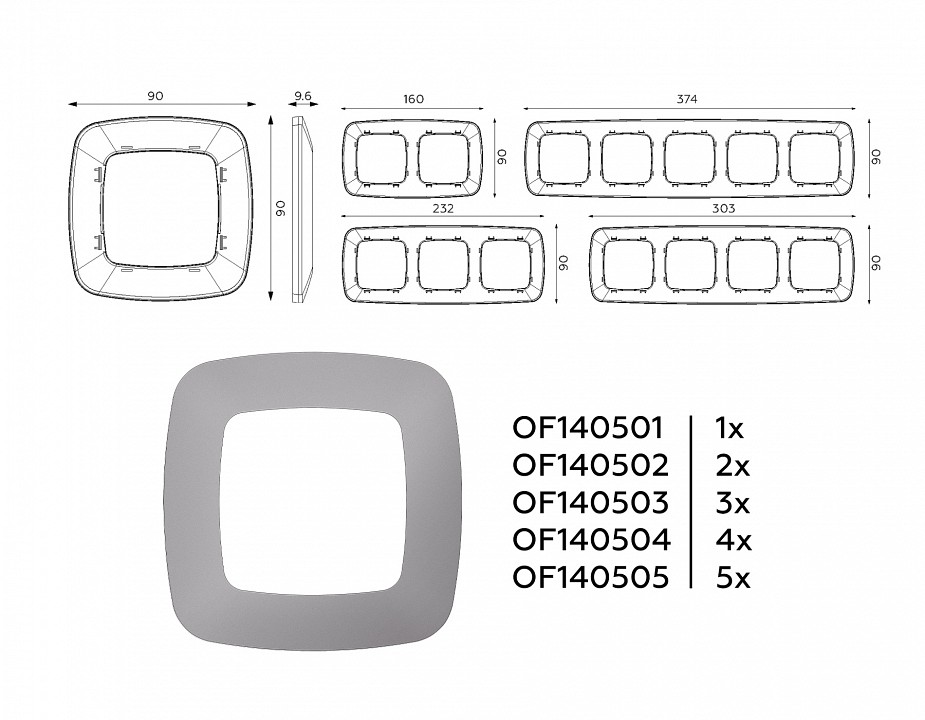 Рамка на 3 поста ambrella volt omega of140503