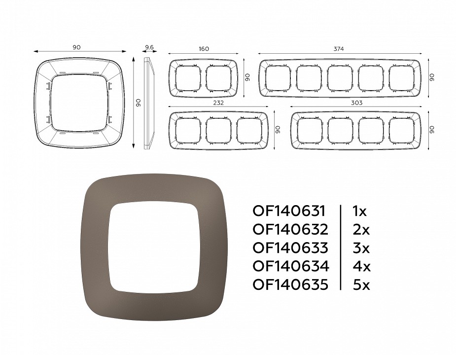 Рамка на 1 пост ambrella volt omega of140631