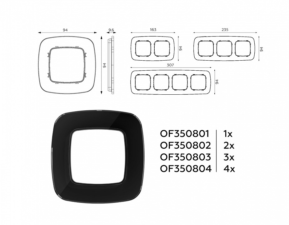 Рамка на 4 поста ambrella volt omega of350804