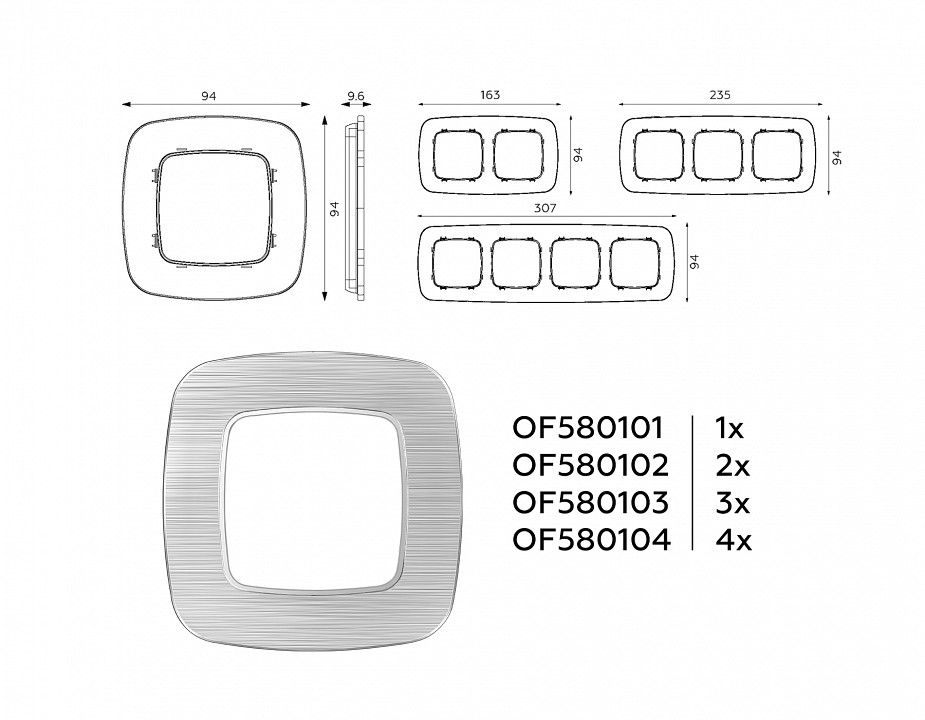 Рамка на 1 пост ambrella volt omega of580101
