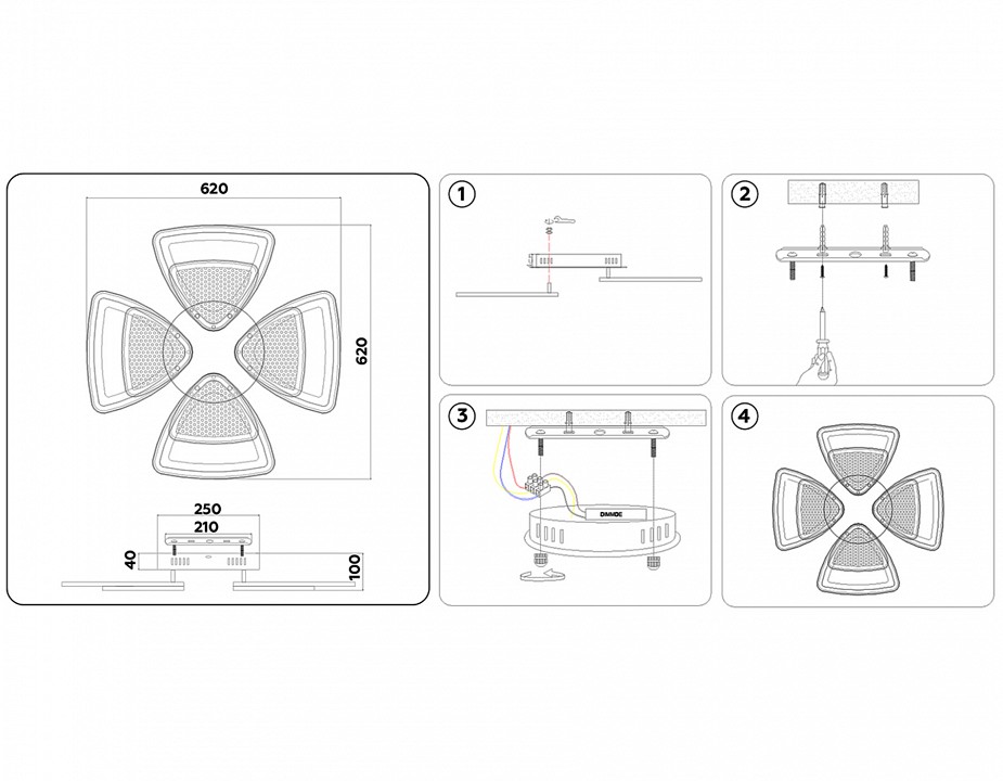 Потолочная люстра ambrella light fa fa4283