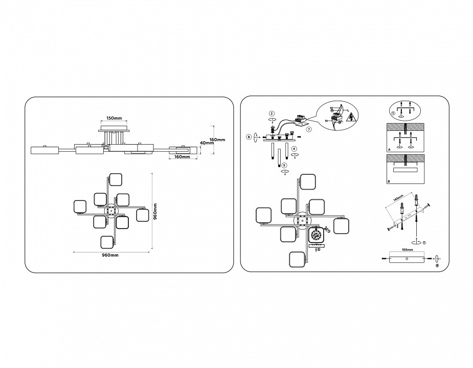 Потолочная люстра ambrella light fl fl4889