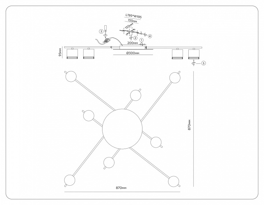 Потолочная люстра ambrella light comfort fl51759