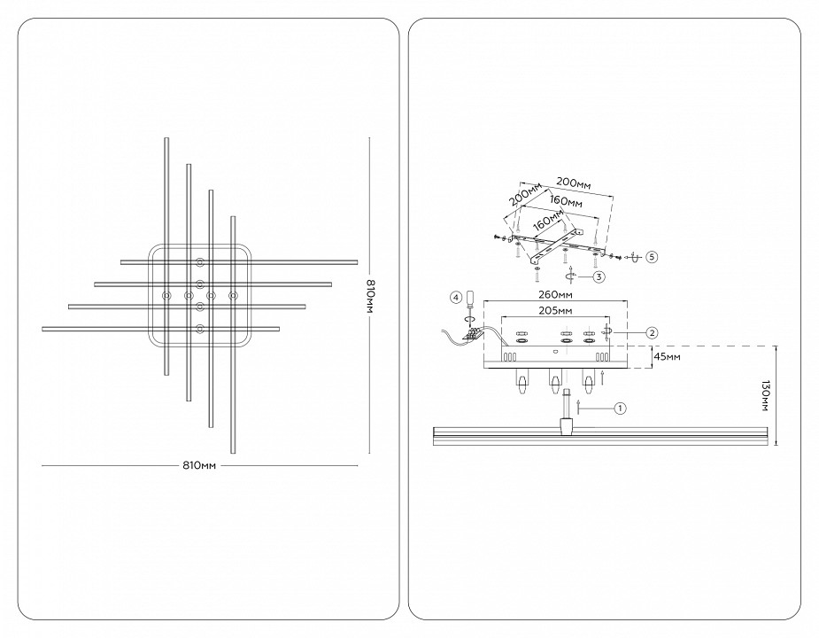 Люстра на штанге ambrella light comfort fl6263