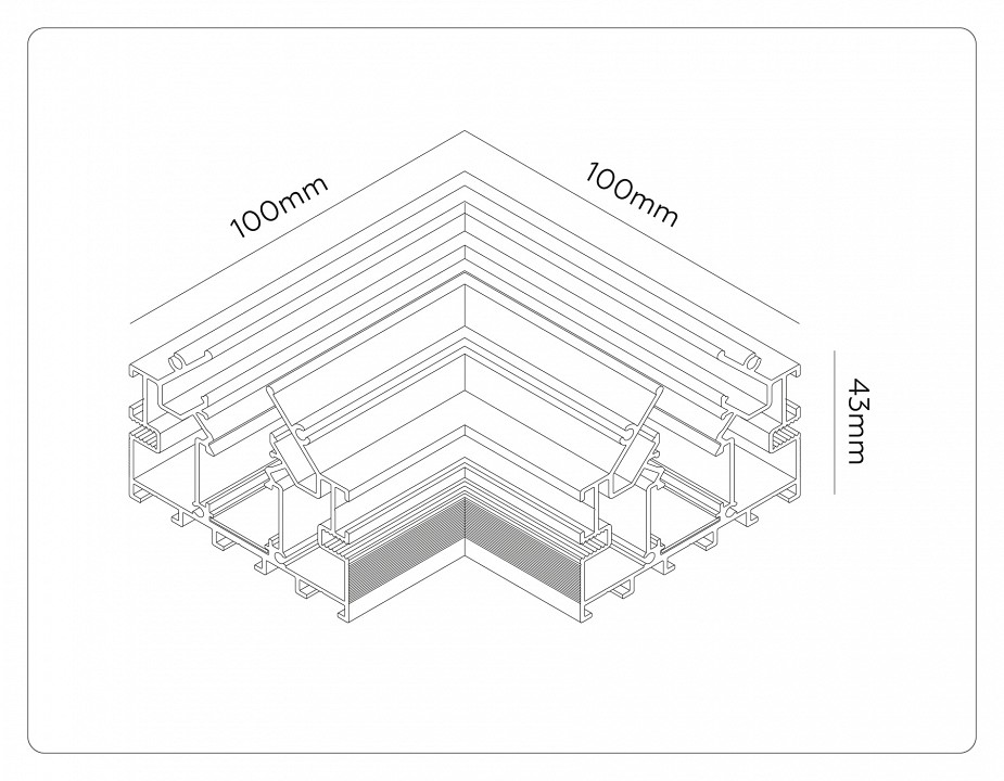 Соединитель угловой внутренний для треков встраиваемых ambrella light track system gl1981