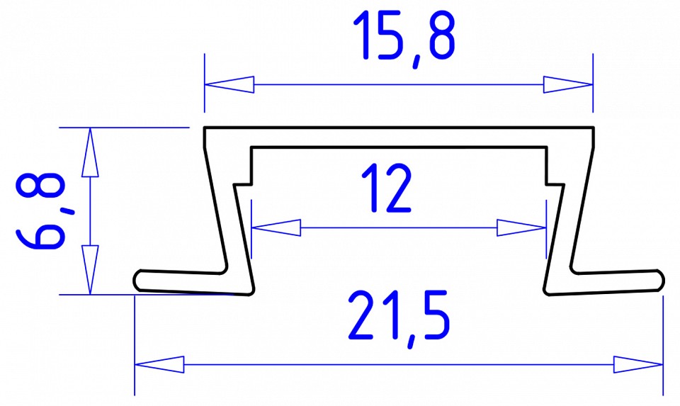 Профиль встраиваемый ambrella light gp gp1001bk