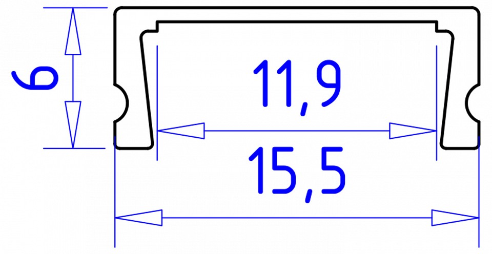 Профиль накладной ambrella light gp gp1700bk/bk