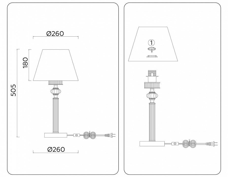 Настольная лампа декоративная ambrella light lh lh71027