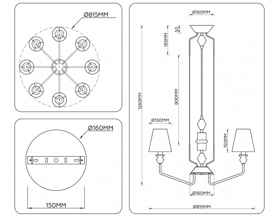 Подвесная люстра ambrella light lh lh75403
