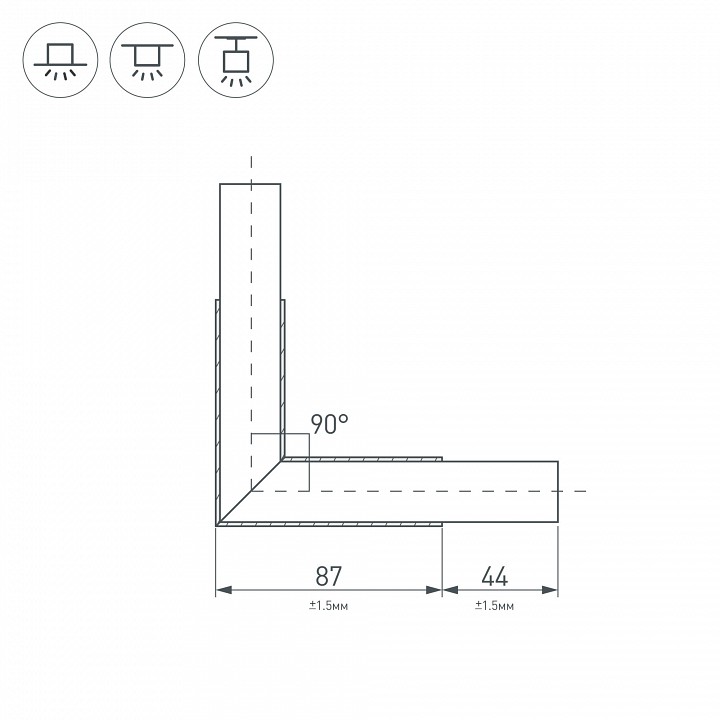 Соединитель угловой l-образный накладной arlight klus 026133