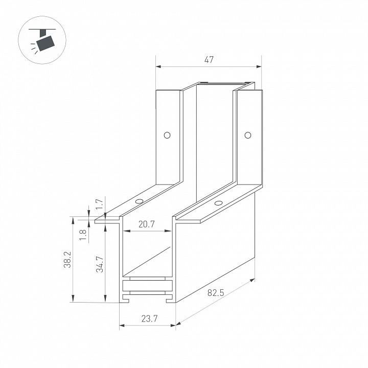 Соединитель угловой l-образный для треков встраиваемых arlight mag-25 034230