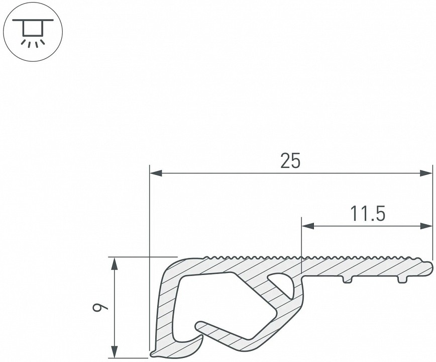 Профиль для контурной подсветки натяжного потолка arlight 039517