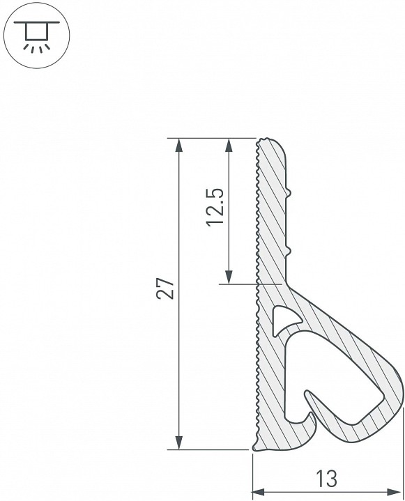 Профиль для контурной подсветки натяжного потолка arlight  039518