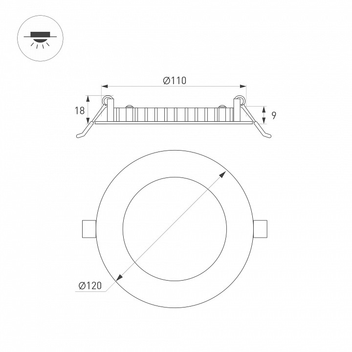 Встраиваемый светильник arlight edge 041903