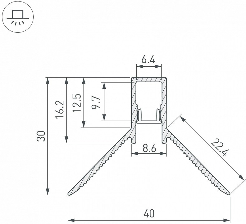 Профиль встраиваемый угловой внутренний arlight arh-decore 043161