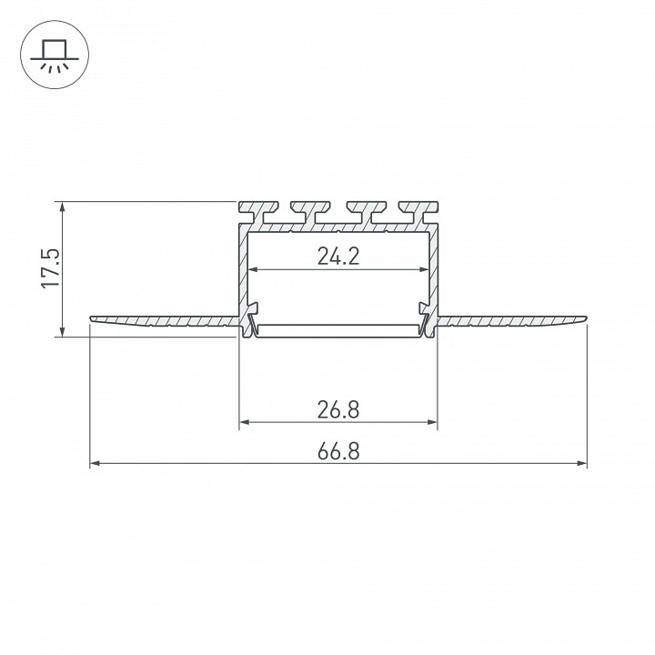 Профиль встраиваемый arlight pls 044849
