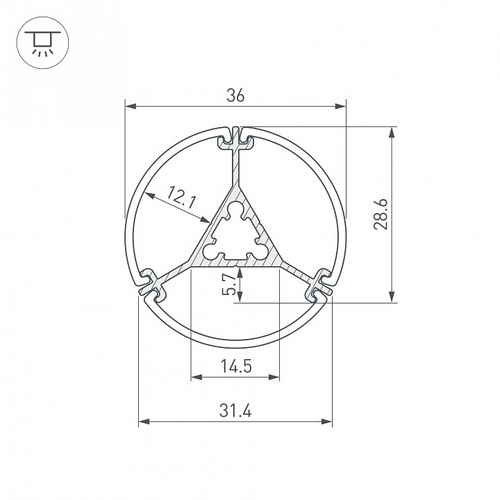 Профиль подвесной arlight round 050250