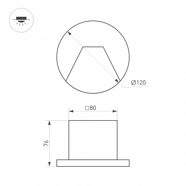 Встраиваемый светильник arlight lt-tie 050869