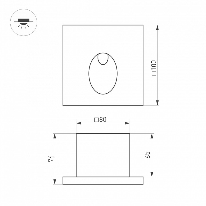 Встраиваемый светильник arlight lt-tie 050876