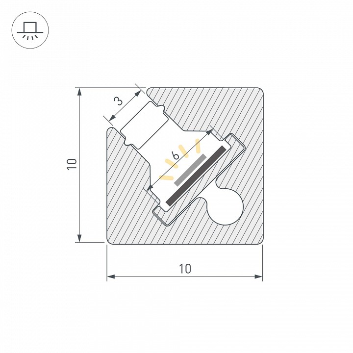 Короб накладной угловой внутренний arlight sl-kant 055320