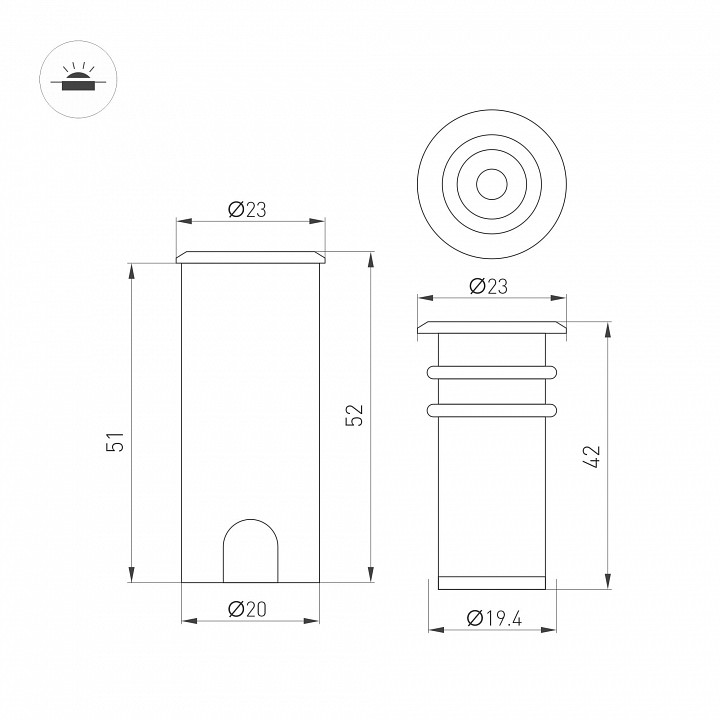 Встраиваемый в дорогу светильник arlight peluru 057841