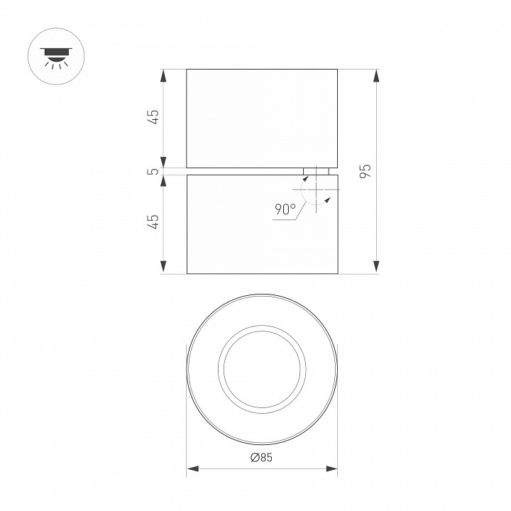Накладной светильник arlight point 058614