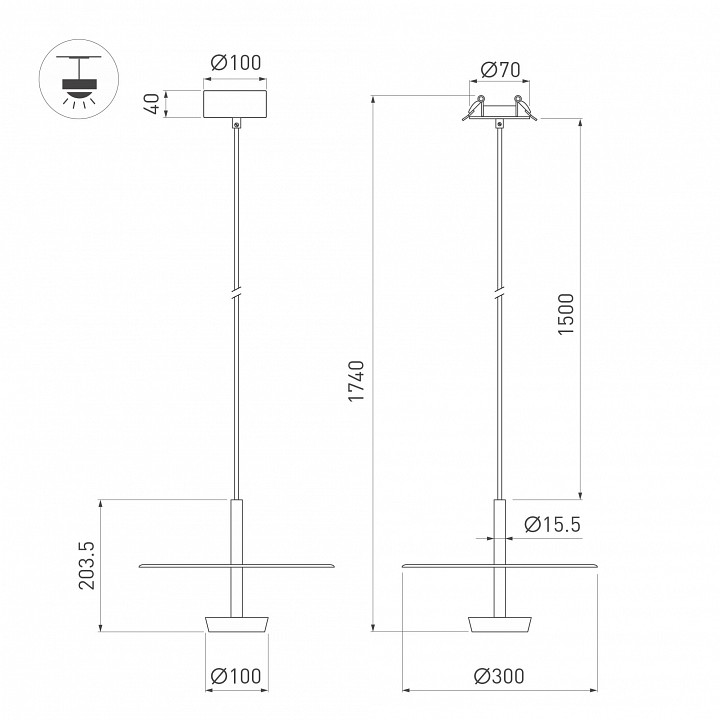 Подвесной светильник arlight campana 059595