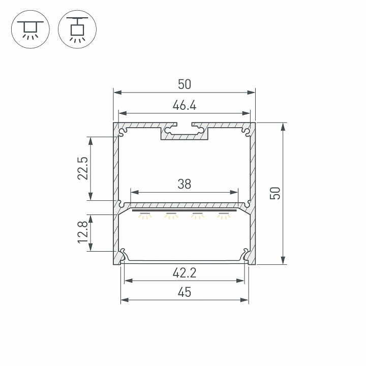 Профиль накладной arlight line 059807