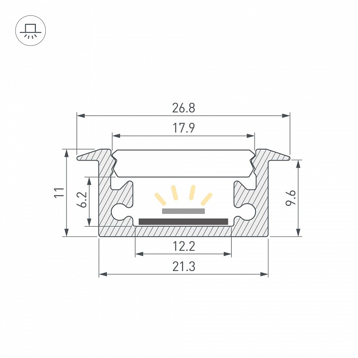 Профиль встраиваемый arlight floor 060247