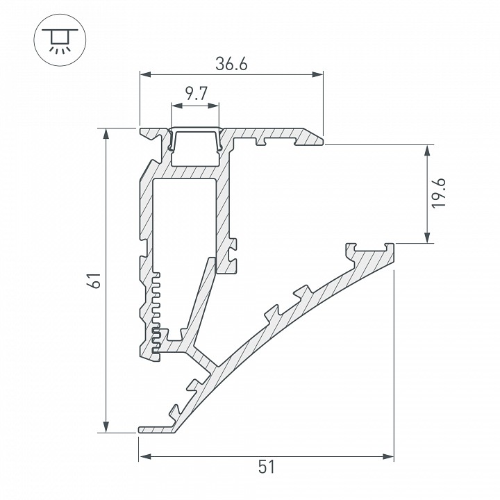 Профиль для стекла arlight shelf 060498