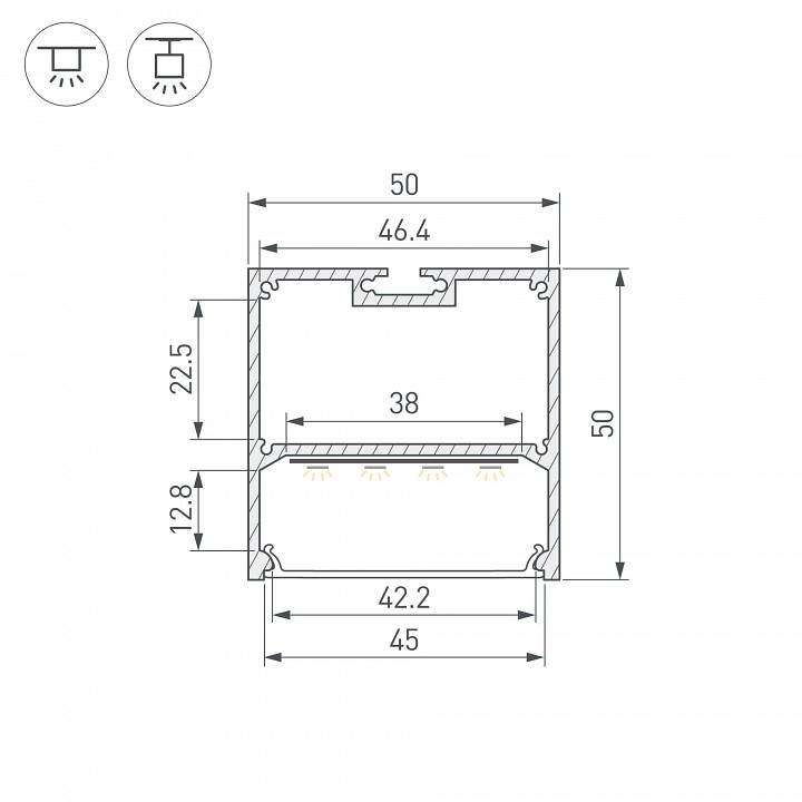 Профиль накладной arlight linia 062804