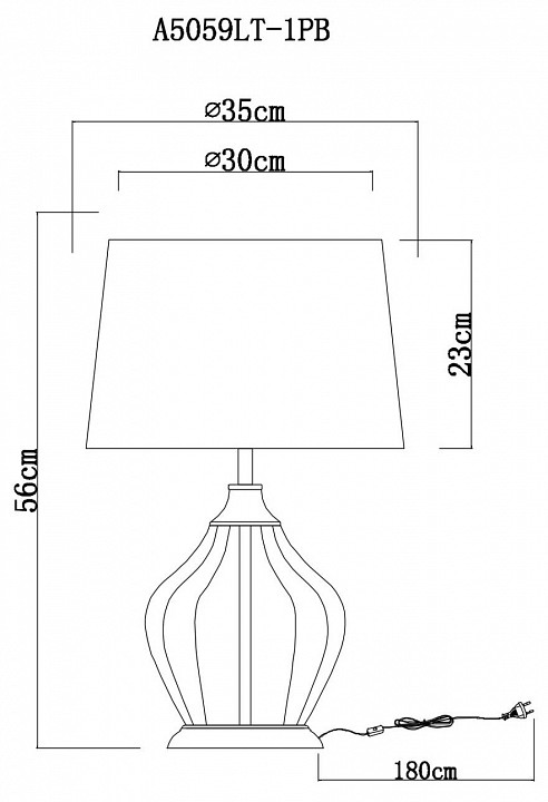 Настольная лампа декоративная arte lamp baymont a5059lt-1pb
