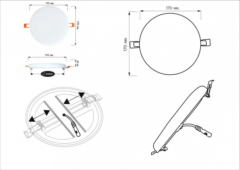 Встраиваемый светильник arte lamp prior a7983pl-1wh