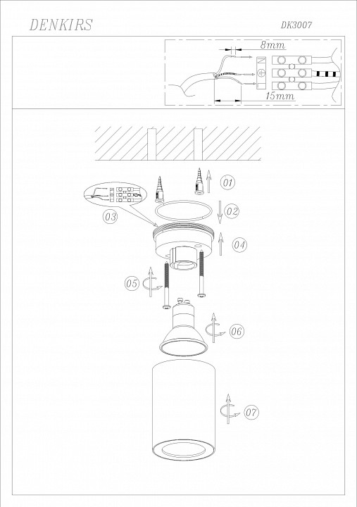 Накладной светильник denkirs dk3007 dk3007-bk