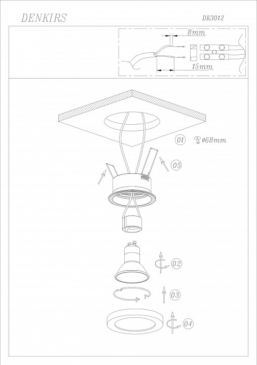 Встраиваемый светильник denkirs dk3012 dk3012-wh