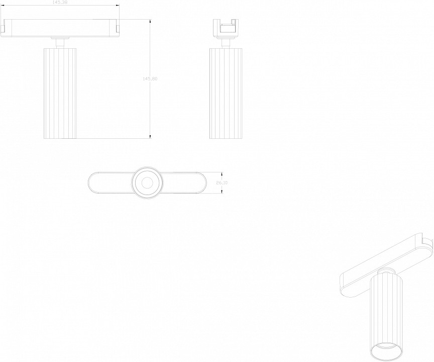 Светильник на штанге denkirs air spot dk5340-bk