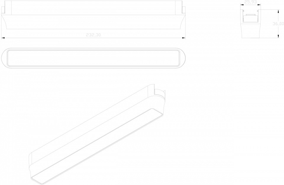 Накладной светильник denkirs air linear dk5360-bk